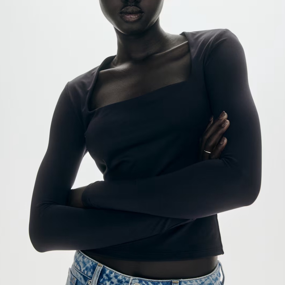 h&m squareneck long sleeve